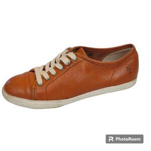 Frye Chambers Low Unisex Leather Lace Up Sneaker In Camel Youth 3